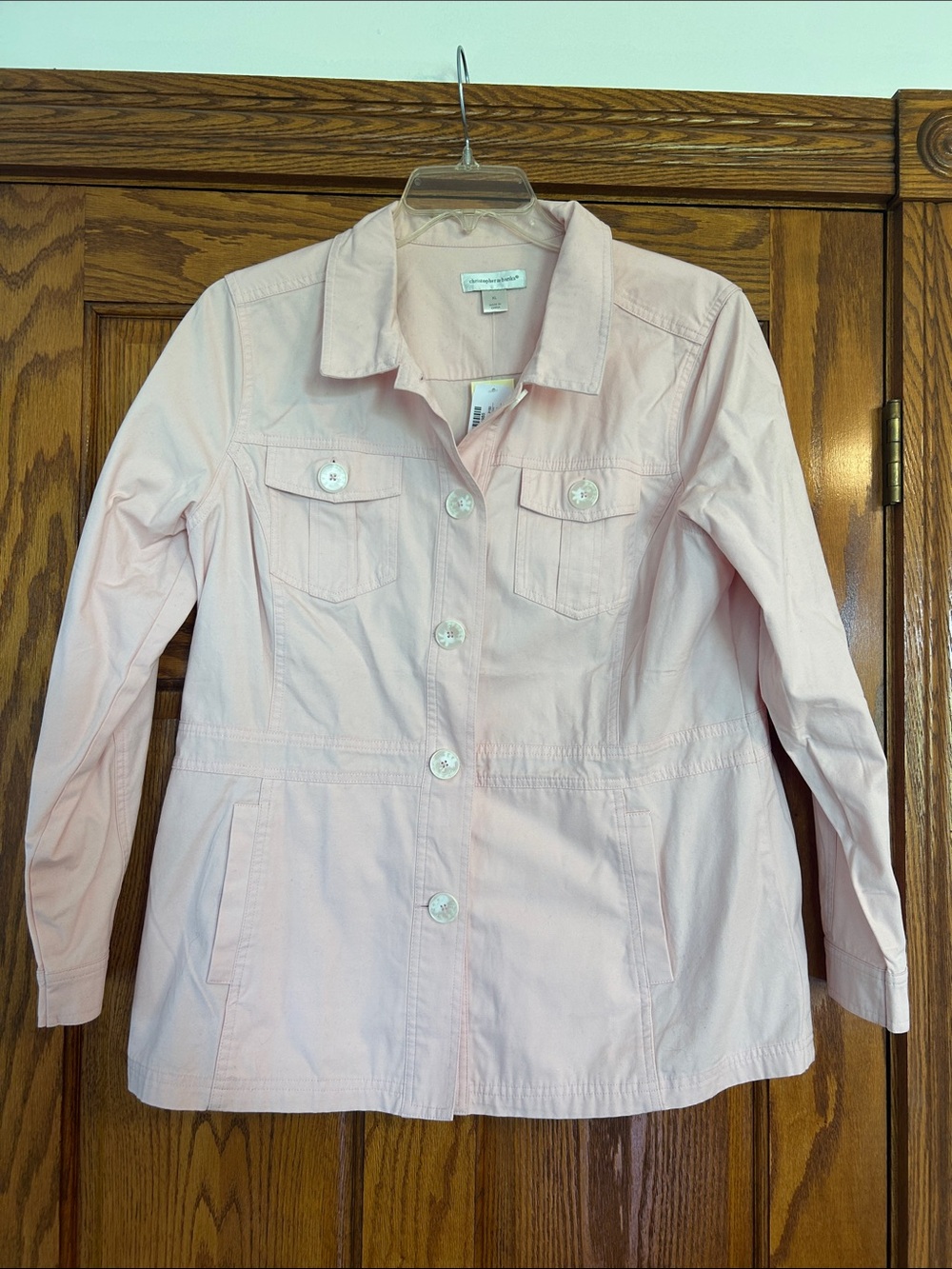 NWT Christopher & Banks Ladies Pink Jacket in Size CL.